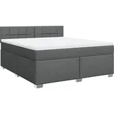 vidaXL Boxspringbett 180 x 200 cm Dunkelgrau