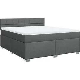 vidaXL Boxspringbett 180 x 200 cm Dunkelgrau