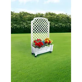 KHW Calypso Pflanzkasten auf Rollen mit Bewässerungssystem 79 x 34 x 135 cm Weiß