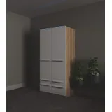 Priess »Schrank Garderobe Wäscheschrank Barcelona in 5 Breiten« viel Stauraum, geräumige Schubkästen, mit Spiegel, MADE IN GERMANY weiß