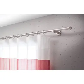Good Life Gardinenstange GOOD LIFE "BOLA" Gr. 2, grau (chromfarben), L:350cm Ø:16mm, Kunststoff, Metall, Gardinenstangen, mit Ringen