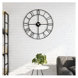vidaXL Wanduhr Schwarz Ø50 Cm Eisen Vidaxl