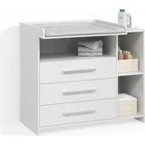 livinity® Wickelkommode Torino Weiß mit Schubladen
