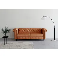 Dorel Home 3-Sitzer Felix, Schlafsofa 236 cm, (Liegefläche 108x190cm), Rückenlehne, 3-fach verstellbar, Velours, Kunstleder, Luxus-Microfaser Vintage braun