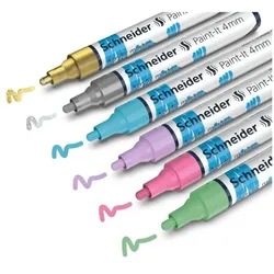 Schneider 6er-Etui Acrylmarker »Paint-It 4 mm« Pastell