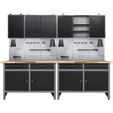 Ondis24 ONDIS24, schwarz (anthrazit, schwarz, grau), B:240cm H:205cm T:60cm, Metall, Werkbänke, 240 cm, mit 2 LED Lampen