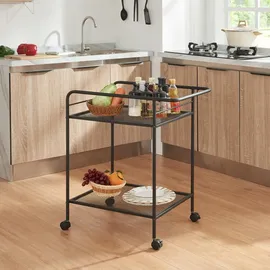 [en.casa] Servierwagen Hole Schwarz
