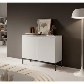 Selsey Sideboard 100 x 77 cm Weiß / Schwarz