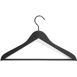 Hay Kleiderbügel Set Soft Coat Hanger aus Gummi und Aluminium in der Farbe Schwarz, Maße: 44cm x 27cm, 500083