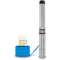 Eberth Tiefbrunnenpumpe 4" Edelstahl 550W 20m Kabel max. Förderhöhe 43m mit Schmutzsieb