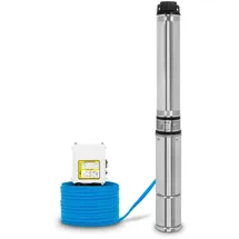 Eberth Tiefbrunnenpumpe 4" Edelstahl 550W 20m Kabel max. Förderhöhe 43m mit Schmutzsieb