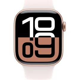 Apple Watch Series 10 GPS + Cellular 46 mm Aluminiumgehäuse roségold Sportarmband blassrosa S/M