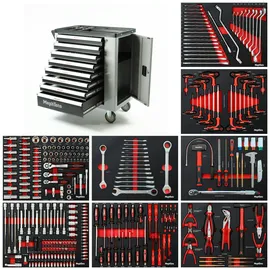Mephisto Tools Werkzeugwagen Premium Werkstattwagen 8 Schubladen mit Werkzeug