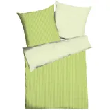 Traumschlaf Mako-Satin Gestreift Grün 240 x 220 cm + 2 x 80 x 80 cm