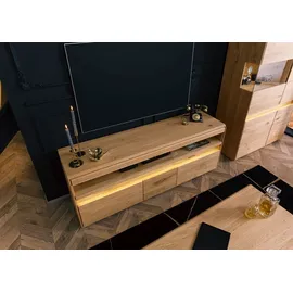 Massivmoebel24 CARDIFF TV-Board 165x44x63 cm Beige/Massivholz
