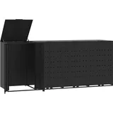 vidaXL Mülltonnenbox 276 x 79 x 117 cm schwarz