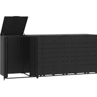 vidaXL Mülltonnenbox 276 x 79 x 117 cm schwarz