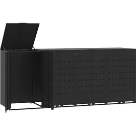vidaXL Mülltonnenbox 276 x 79 x 117 cm schwarz