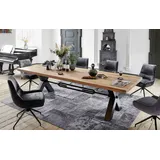 Bodahl Esstisch Roma, Breite 180-260 cm, industrielles Design, Eiche massiv beige 200 cm x 76 cm x 100 cm