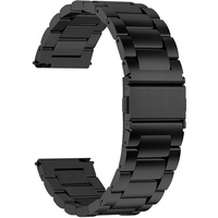 Fullmosa Edelstahlarmband 18mm für Uhr,Smart Watch Metall Uhrenarmbänder mit Schnellverschluss geeignet für Damen&Herren,18mm Schwarz