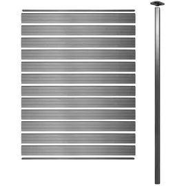 MCW WPC-Sichtschutz Savoie, Windschutz Zaun, Alu-Pfosten zum Einbetonieren ~ Erweiterungselement, 185cm grau