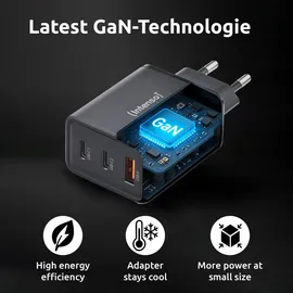 Intenso Power Adapter W65ACC, GaN Ladegerät, schwarz