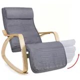 Songmics Schaukelstuhl grau mit verstellbarer Fußstütze 1 St. ergonomisch