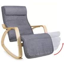 Songmics Schaukelstuhl grau mit verstellbarer Fußstütze 1 St. ergonomisch