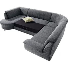 TRENDMANUFAKTUR Wohnlandschaft "Rondo, wahlweine mit Federkern, Breite 320cm, U-Form", grau (anthrazit), B:320cm H:85cm T:94cm, Softlux-Kunstleder;Primabelle-Microfaser;NaturLeder (handschuhweiches Rindsleder in Sitz und Rücken mit SOFTLUX-Kunstleder als 