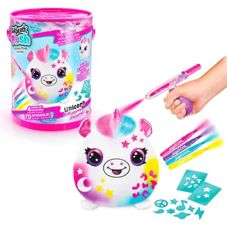 canaltoys Canal Toys - Airbrush Plush OFG 266- Airbrush your plush toy, paint your plush with electric airbrush spray gun, markers and stencils, 1 Squishy plush, multicoloured
