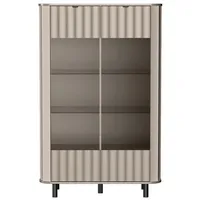 99rooms Karon Vitrine Greige mit LED-Beleuchtung