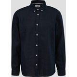 s.Oliver - Leinenhemd mit Button-Down-Kragen, Herren, blau, XL