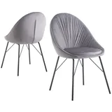 B&D home Esszimmerstuhl MILA 2er Set Grau - (B)50,5 x (H)84,5 x (T)62 cm | Gr.: onesize