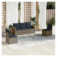 vidaXL 5-teiliges Gartensofa-Set Loungeset grau
