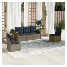vidaXL 5-teiliges Gartensofa-Set Loungeset grau