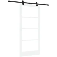 vidaXL Schiebetür ORKDAL Weiß und Schwarz 93 x 202 cm 3332176