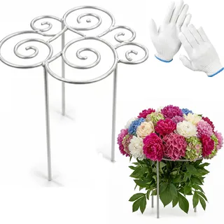 Generisch Pfingstrosen Halterung, 30/40/53cm Pfingstrosen Halterung Rost, Dekorative Pfingstrosen Halterungs FüR Hohe Oder Schwere Blumen,Beete Und Rabatten (40CM)