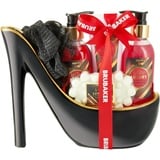 BRUBAKER Luxus und Kokosmilch Beautyset - 6-teiliges Bade- und Dusch Set - Geschenkset in Stiletto Schwarz