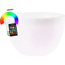 8 seasons design GmbH Blumenkübel beleuchtet Kunststoff 59 x 39 cm inkl. Fernbedienung weiß
