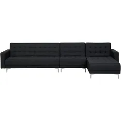 Modulsofa Polsterbezug Schlaffunktion graphitgrau linksseitig ABERDEEN