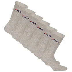 FILA Unisex Socken, 6er Pack - Strümpfe, Street, Lifesyle, Sport (2x 3 Paar) Grau 43-46