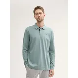 Tom Tailor Basic Contrast Langarm-polo Grey Mint 3XL