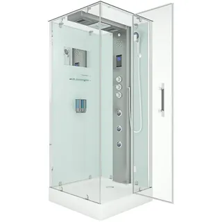 AcquaVapore Duschkabine Komplettdusche Fertigdusche Dusche 100x100 cm mit 2k Scheiben Versiegelung