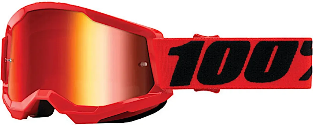 100% Strata 2 Essential Chrome Jeugd Motorcross Bril, rood