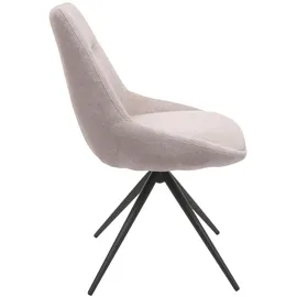 Mendler 2er-Set Esszimmerstuhl HWC-M65, Küchenstuhl Lehnstuhl Stuhl, drehbar Auto-Position Metall Stoff/Textil ~ creme-beige