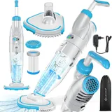 Kesser KESSER® Poolsauger mit Akku elektrisch Pool Bodensauger Handsauger Poolreiniger mit Filter 2-Geschwindigkeits-System Handsauger Reinigungsset kabellos, Inkl. Abdeckung