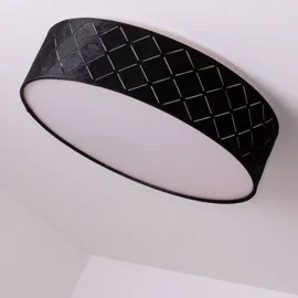 GLOBO RGB LED Deckenleuchte Textil schwarz gold, satiniert, Fernbedienung dimmbar, 2x 8,5w 806lm Warmweiß, Dxh 38x10 cm