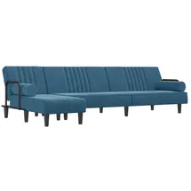 vidaXL Schlafsofa in L-Form Blau 260x140x70 cm Samt