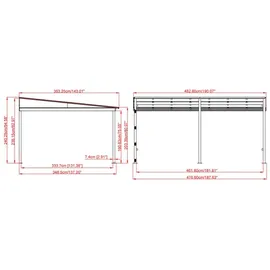 Sojag Aluminium Terrassenüberdachung St. Barth 483 x 363 x 240 cm anthrazit