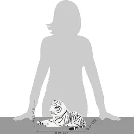 Brubaker Tiger Kuscheltier 25 cm Weiß